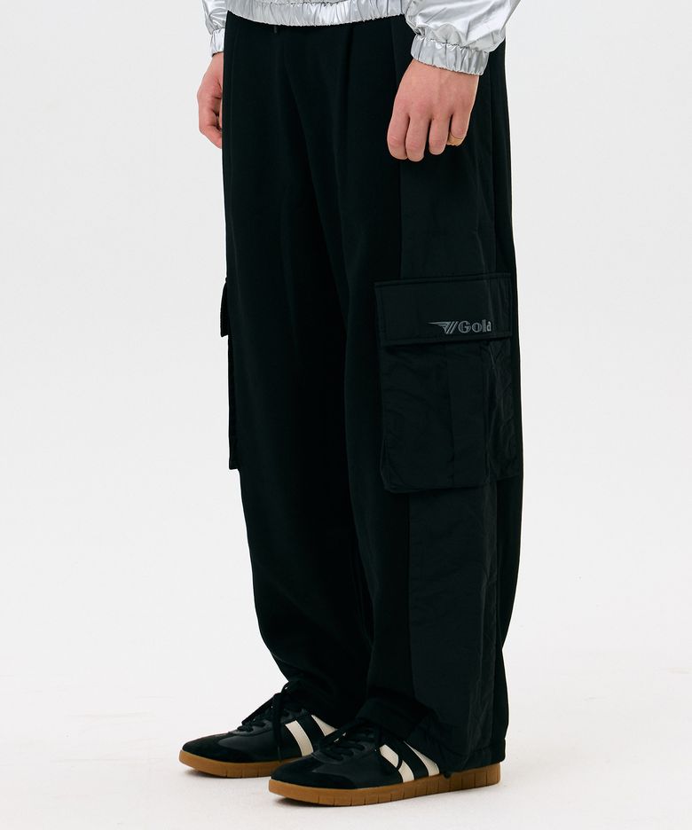FABRIC MIXED SWEAT PANTS [BLACK]