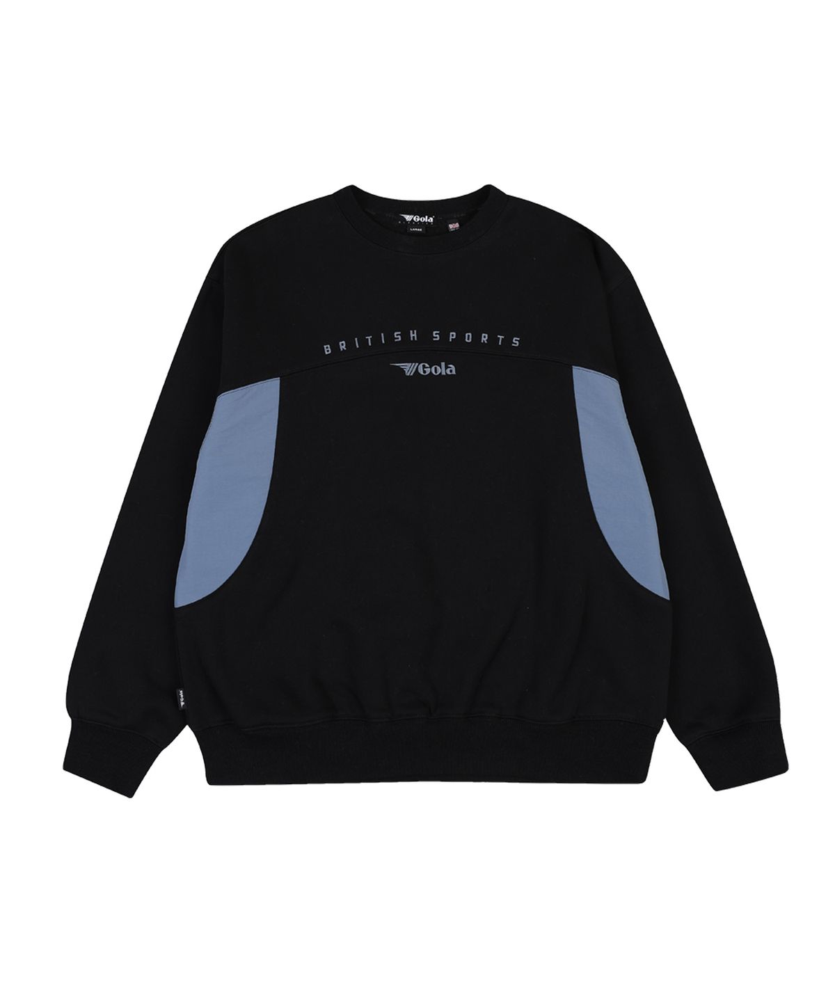골라(GOLA) FABRIC MIXED SWEAT SHIRT [BLACK]