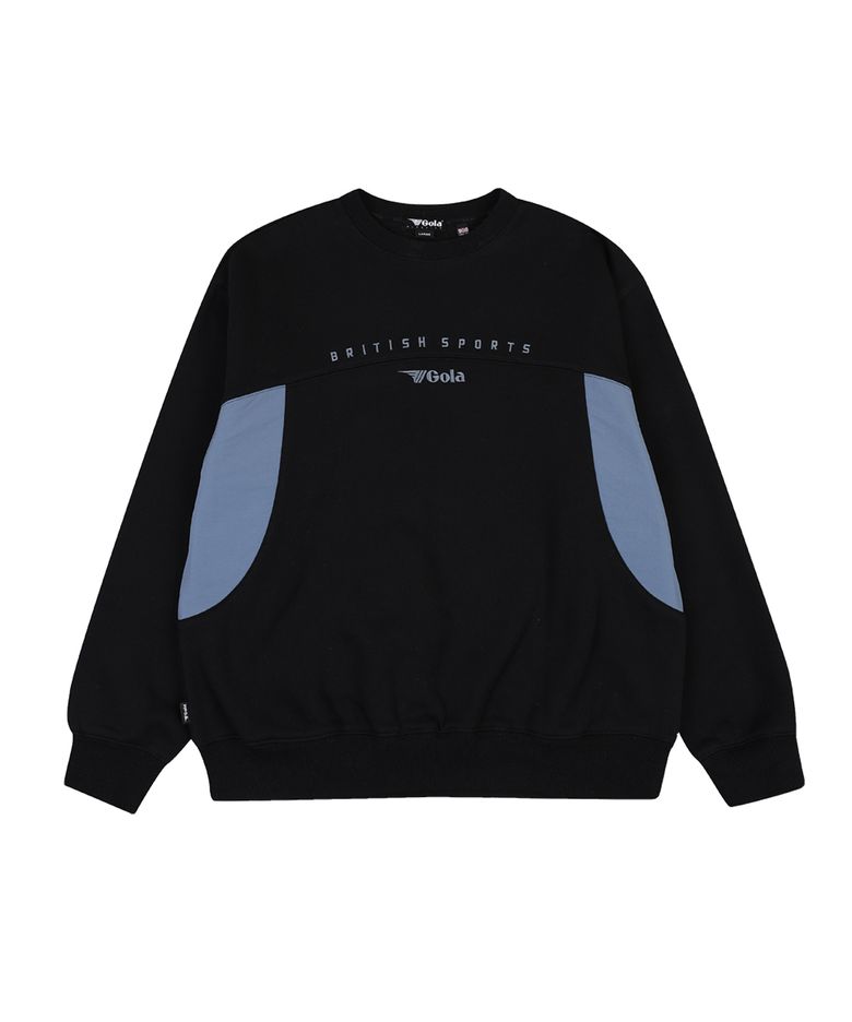 FABRIC MIXED SWEAT SHIRT [BLACK]