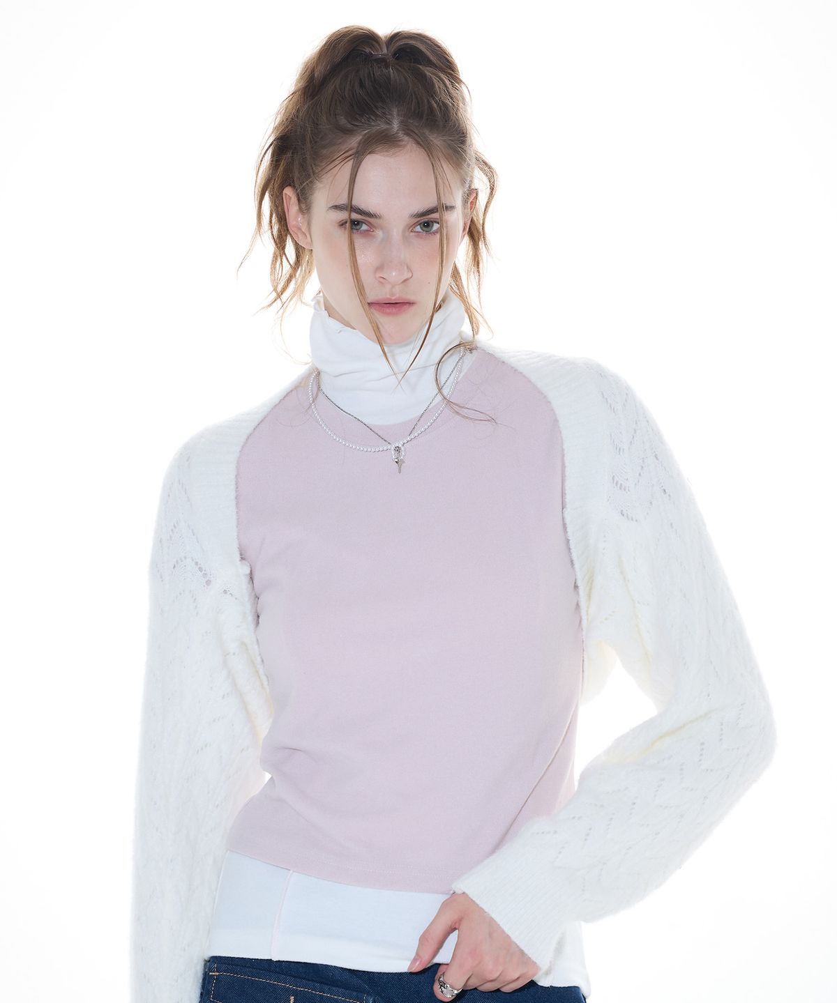 라티젠(LARTIGENT) L14 BOLERO KNIT(WHITE)