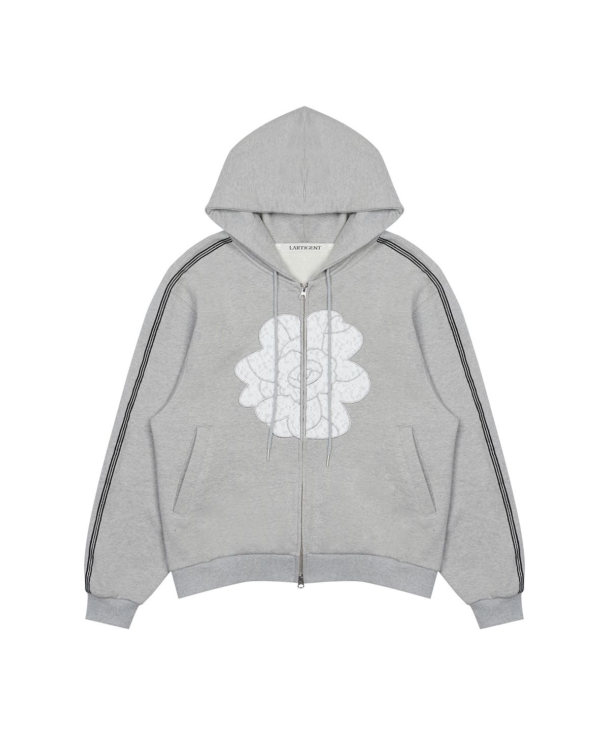 라티젠(LARTIGENT) L14 ROSE HOOD ZIP-UP(GRAY)