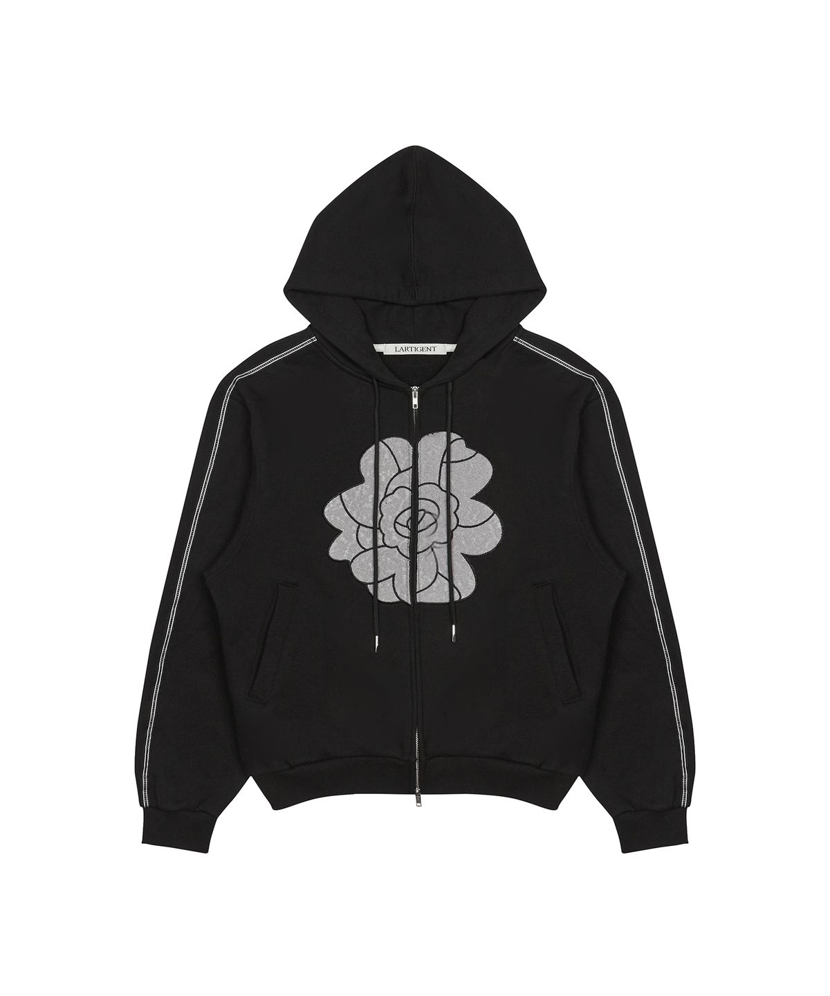 라티젠(LARTIGENT) L14 ROSE HOOD ZIP-UP(BLACK)
