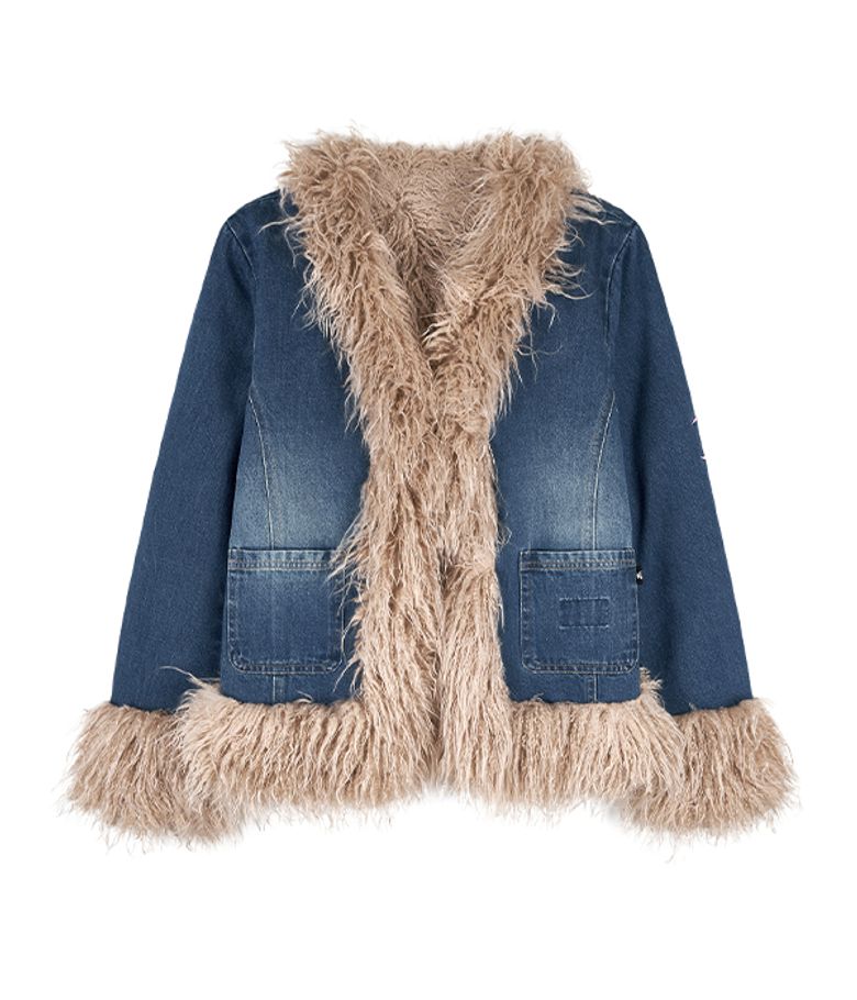 Fluffy washed jacket_denim