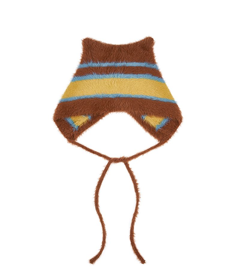 Cat string beanie_camel