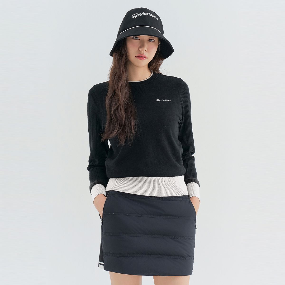 테일러메이드 어패럴(TAYLORMADE APPAREL) 여성 방풍 라운드 니트 TSN-81HG21-199