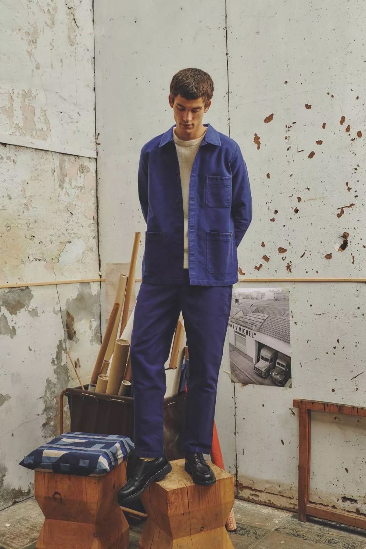 르몽생미셸(LE MONT ST MICHEL) (M)Genuine Lmsm Work Jacket_Blue