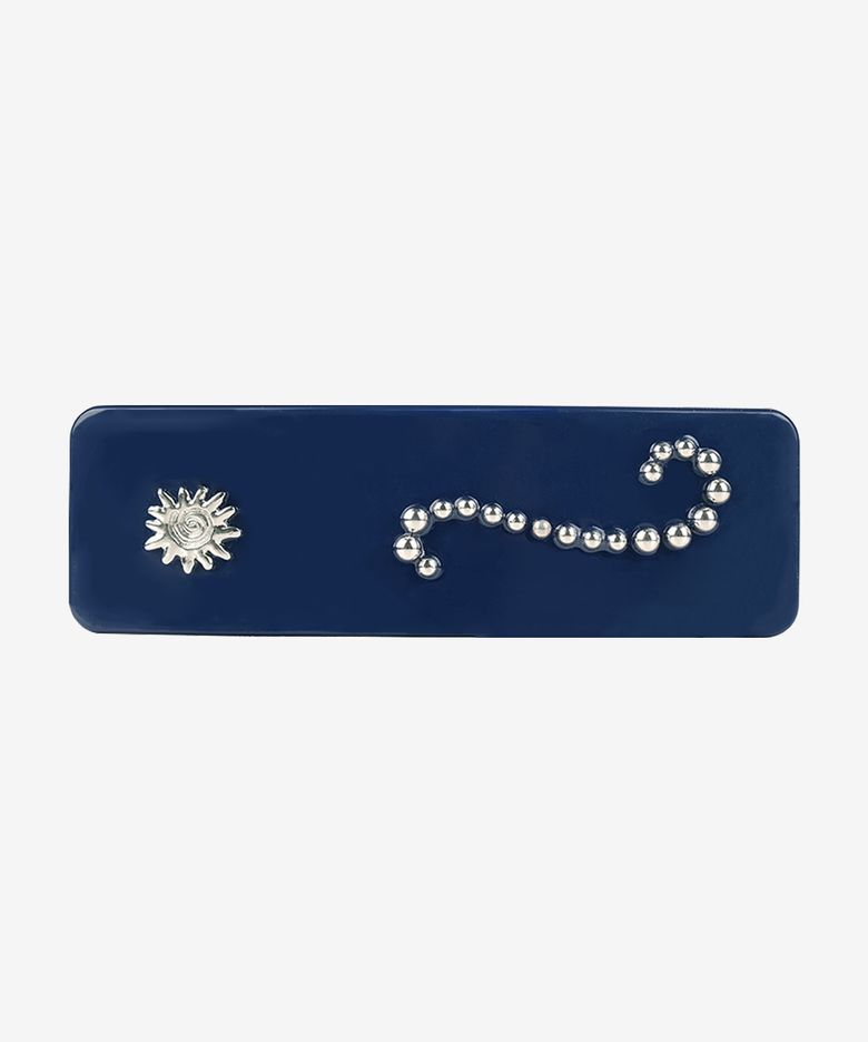 Seahorse hair barrette, GRAPE