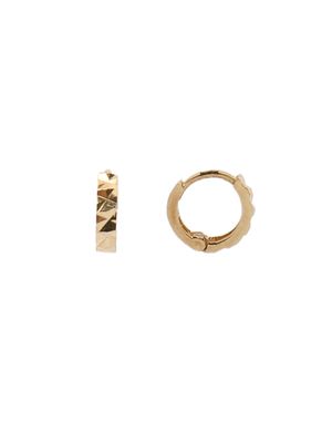 Cutting tiny ring 14k Gold Earring Ie397