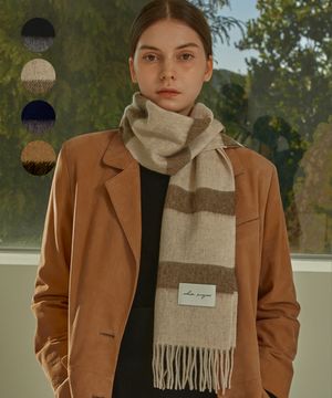 [기프트박스]_스트라이프 패턴 버진울 머플러_4컬러_남녀공용