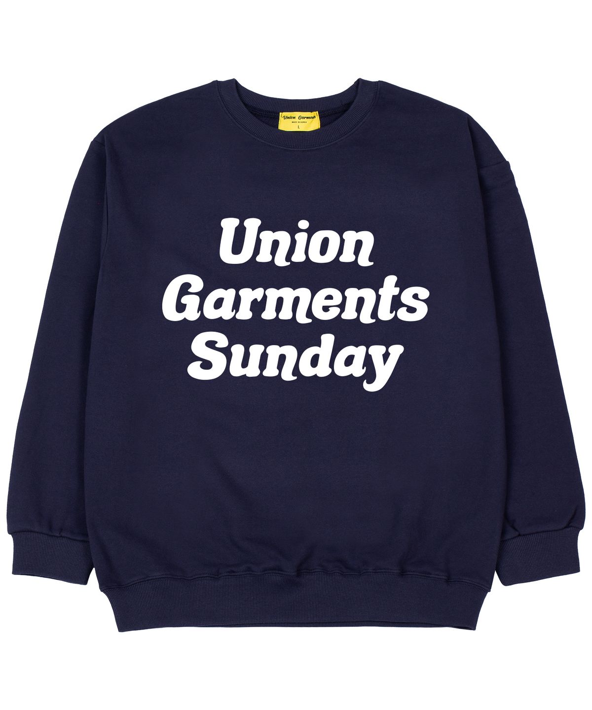 유니온가먼츠(UNION GARMENTS) 썬데이 가먼츠 쭈리 오버핏 맨투맨 티셔츠 네이비