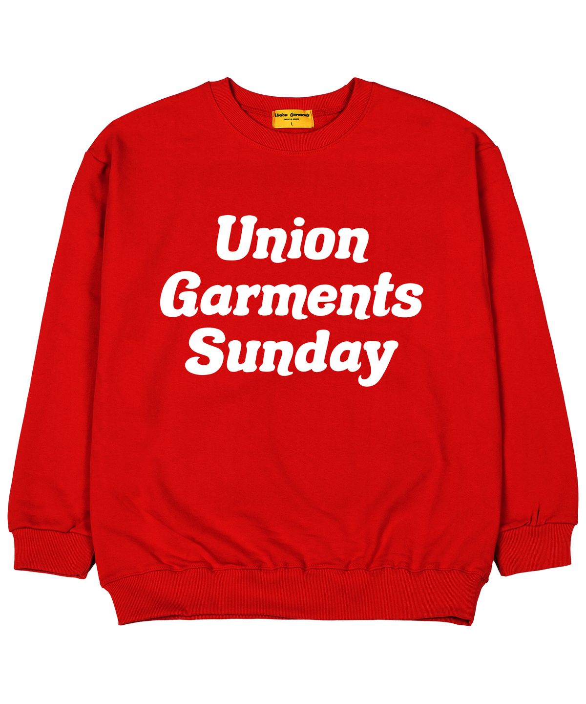유니온가먼츠(UNION GARMENTS) 썬데이 가먼츠 쭈리 오버핏 맨투맨 티셔츠 레드