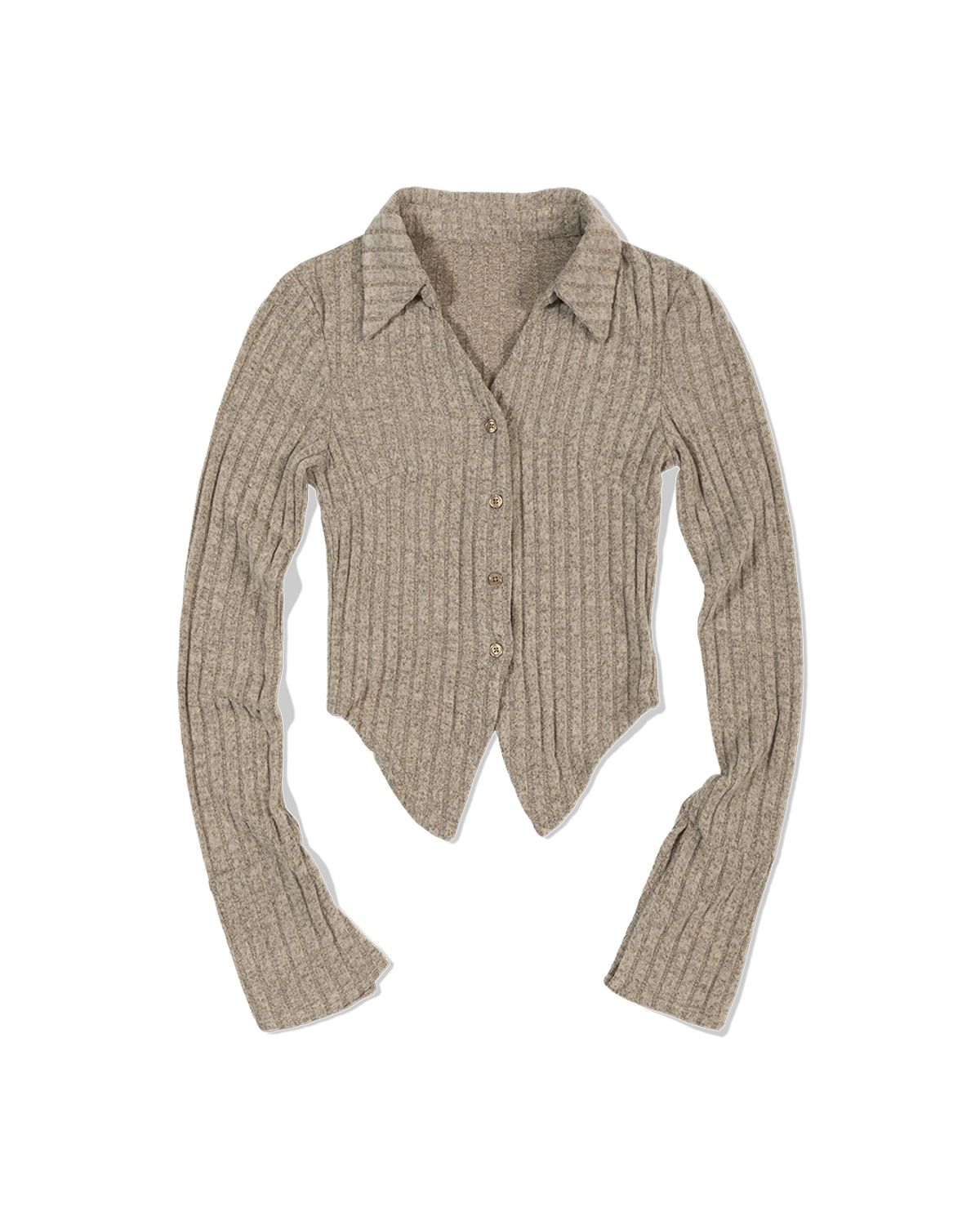 모아(MOAA) 엣지카라 립 카디건 (BEIGE)