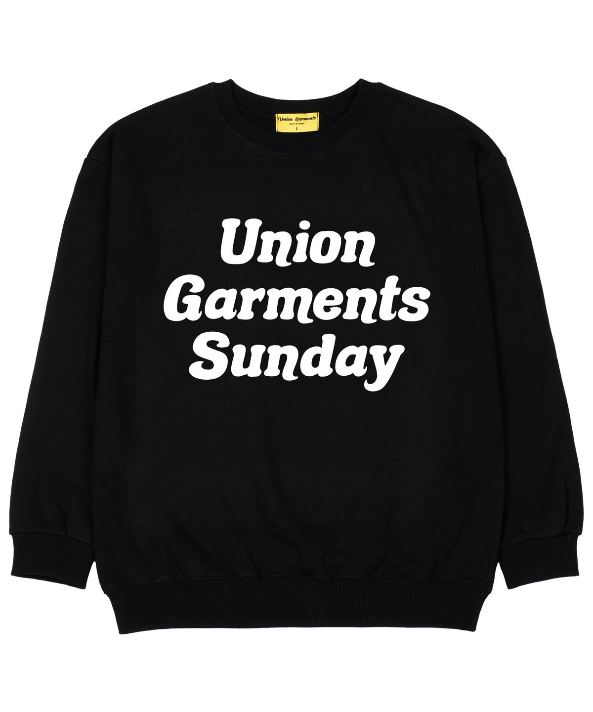 유니온가먼츠(UNION GARMENTS) 썬데이 가먼츠 쭈리 오버핏 맨투맨 티셔츠 블랙