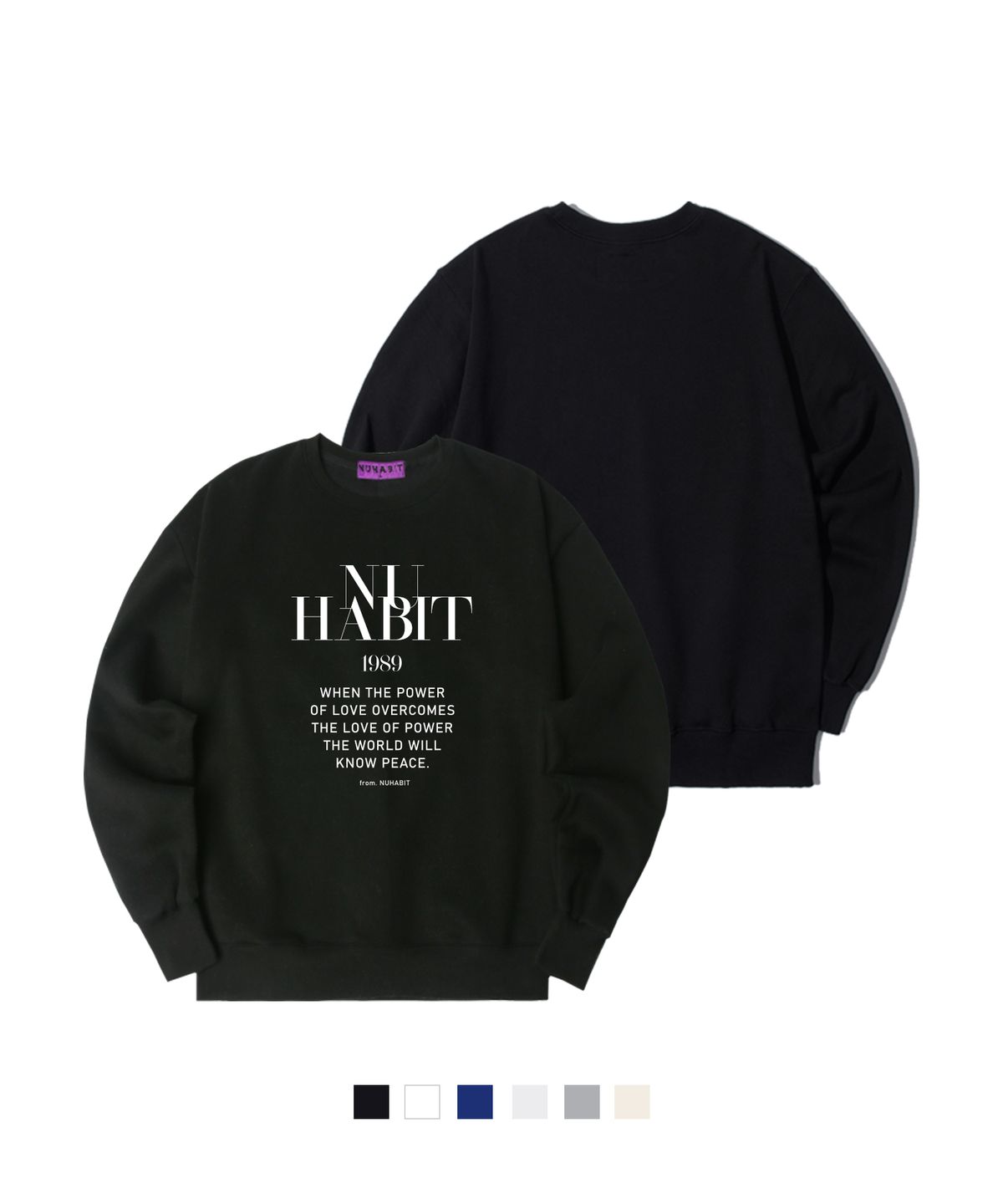 뉴해빗(NUHABIT) N/H VOGUE LOGO 오버핏 기모 맨투맨 (SOM4-4NH1251)