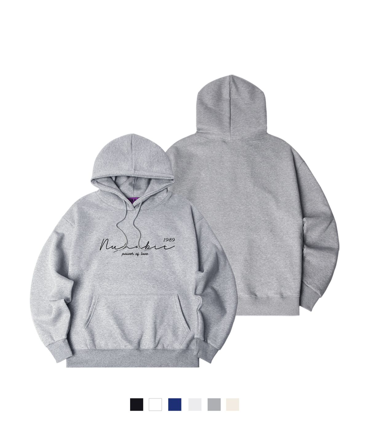 뉴해빗(NUHABIT) N/H WAVE LOGO 오버핏 기모 후드 (SOH4-4NH1250)