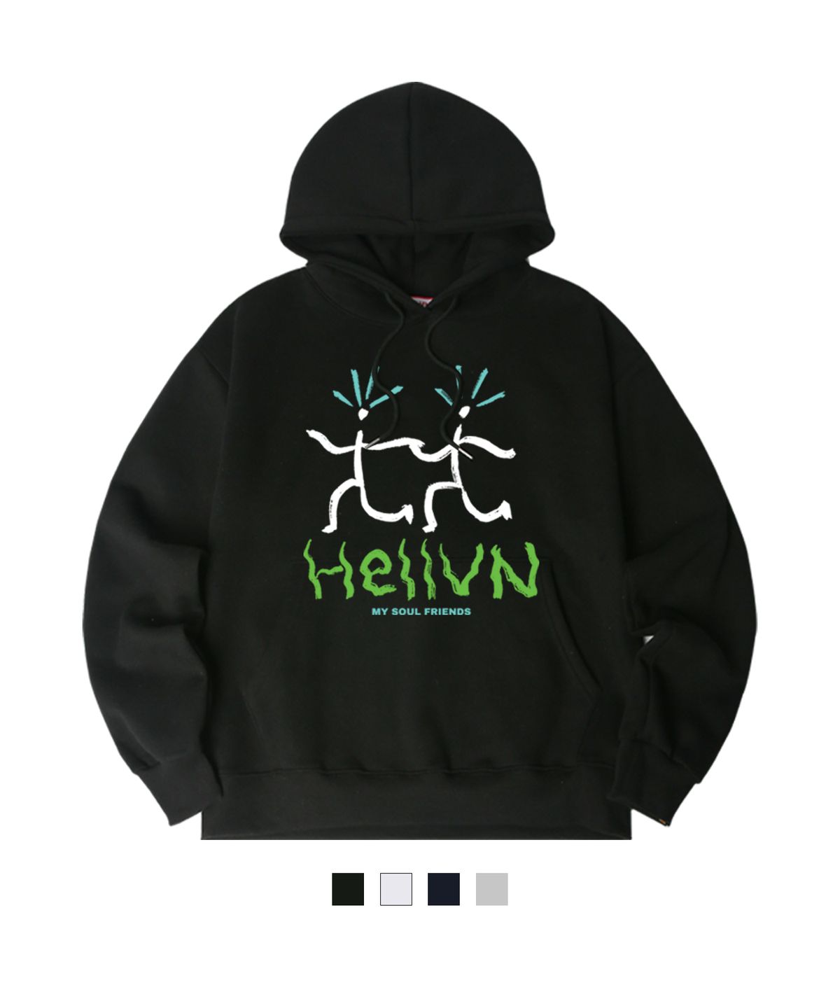 헬븐(HELLVN) H/V SOUL FRIENDS 오버핏 기모 후드 (GOH4-4HV033)