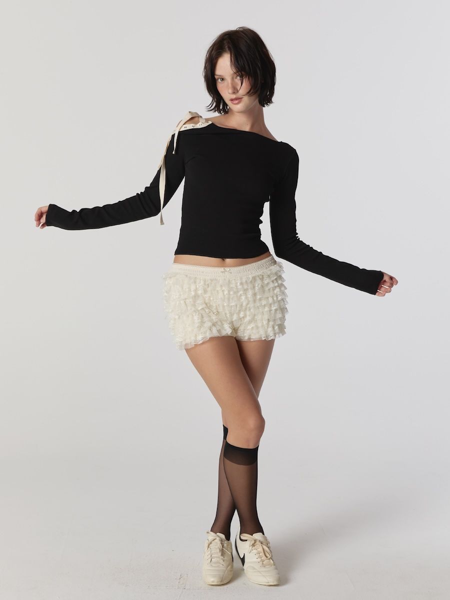 新版 | MUSINSA GLOWNY (IVORY) SHORTS BLOOMER LACE POLLY パンツ
