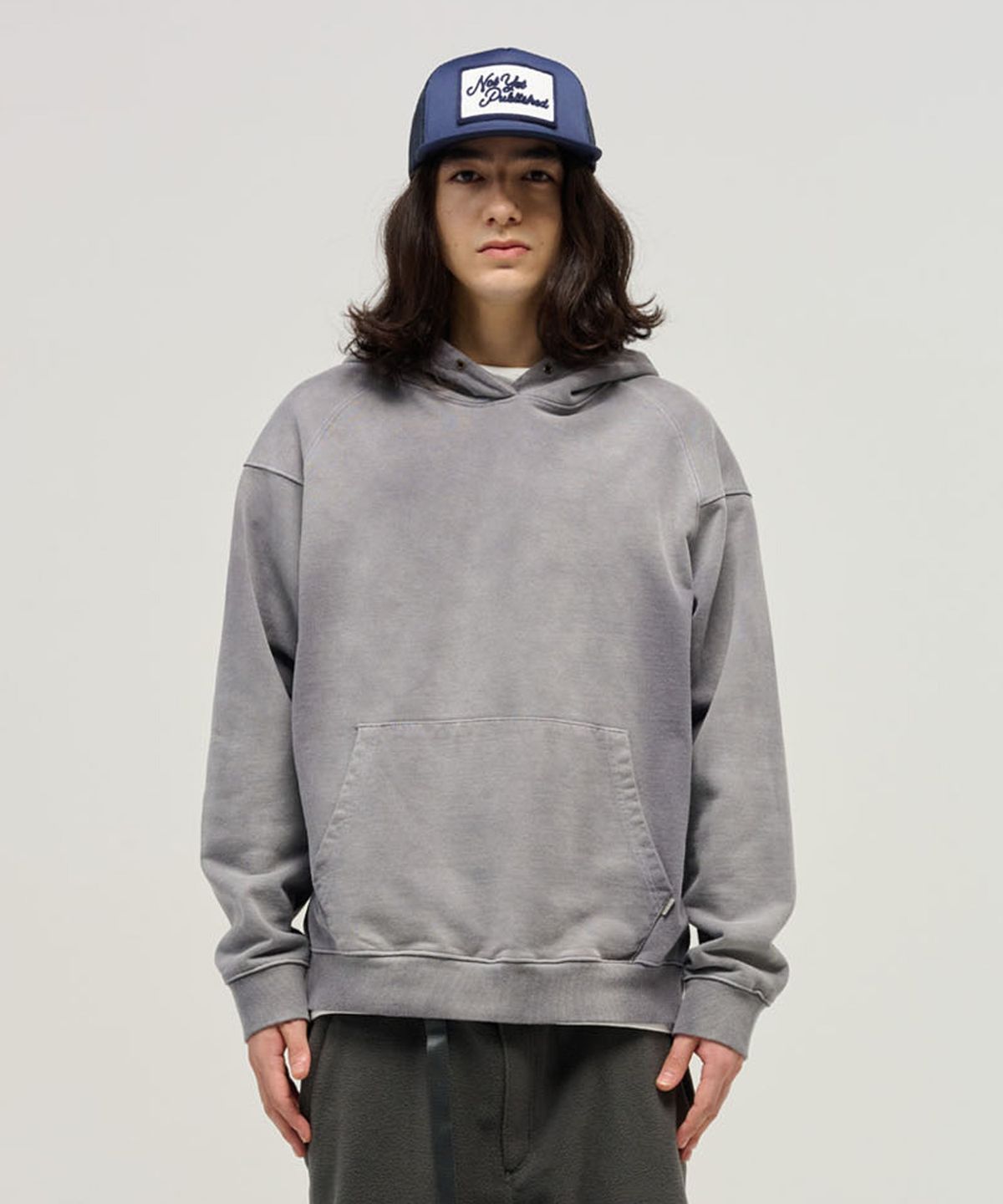 엔와이피(N.Y.P) Uneven Dyed Hoodie (charcoal)