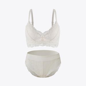 울트라 소프트 레이스 브라팬티 세트_크림