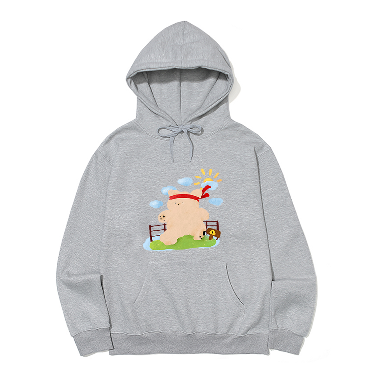 어썸어스(AWESOMEUS) BEIGE PUPPY RUNNING  HOODIE_3 COLOR