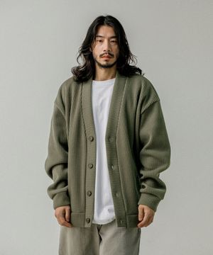 가드너 오버핏 베이직 니트 가디건 카키