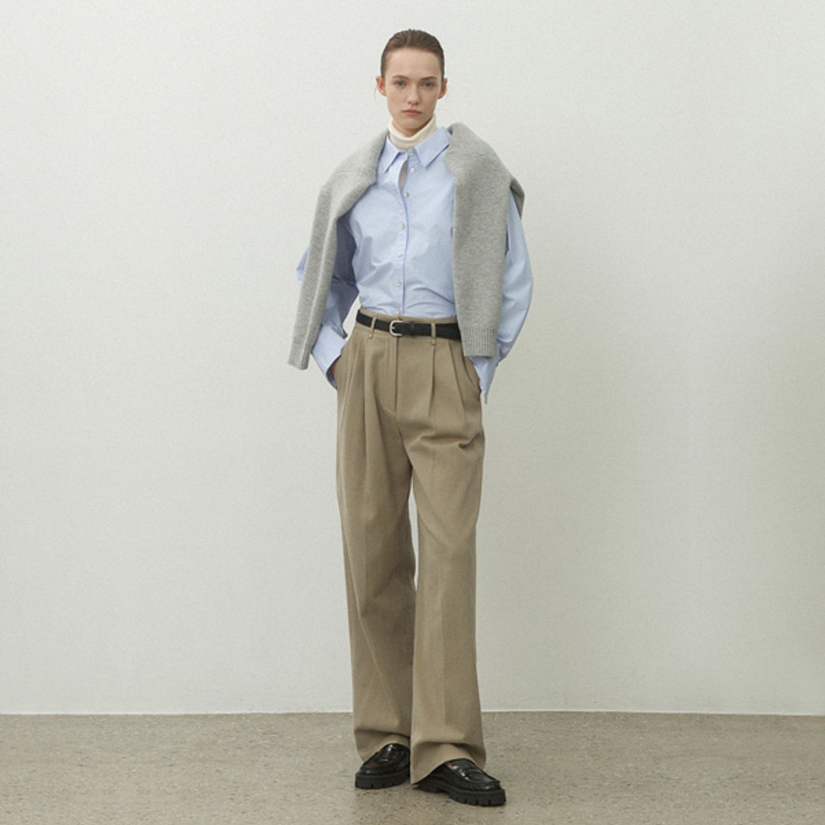 아틀리에 나인(ATELIER NAIN) (PT-5610)ESSENTIAL WARM CHINO TWO-TUCK PANTS