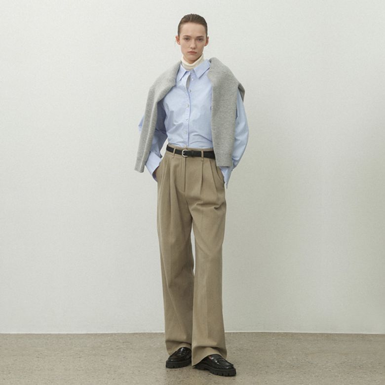 (PT-5610)ESSENTIAL WARM CHINO TWO-TUCK PANTS