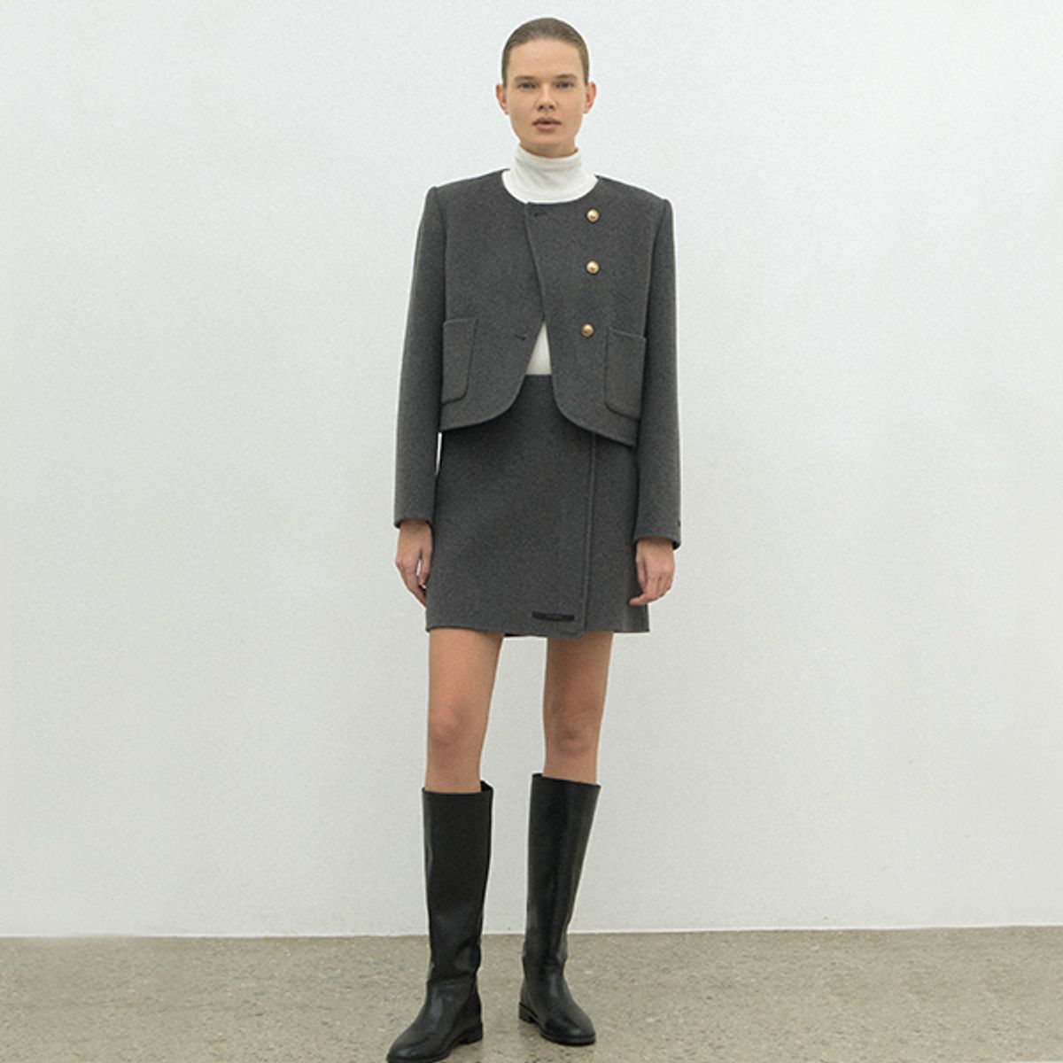 아틀리에 나인(ATELIER NAIN) WOOL HANDMADE SET-UP SKIRT(SK-4947)