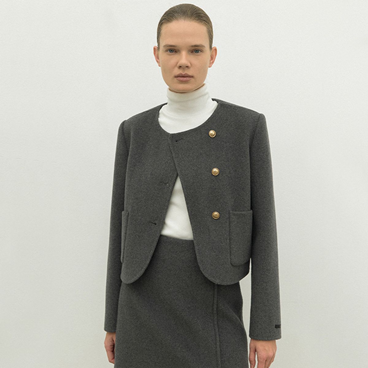 아틀리에 나인(ATELIER NAIN) WOOL HANDMADE SET-UP JACKET(JK-2955)