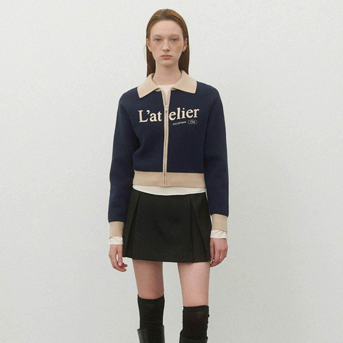 아틀리에 나인(ATELIER NAIN) LETTERING KNIT CARDIGAN(CD-2136)