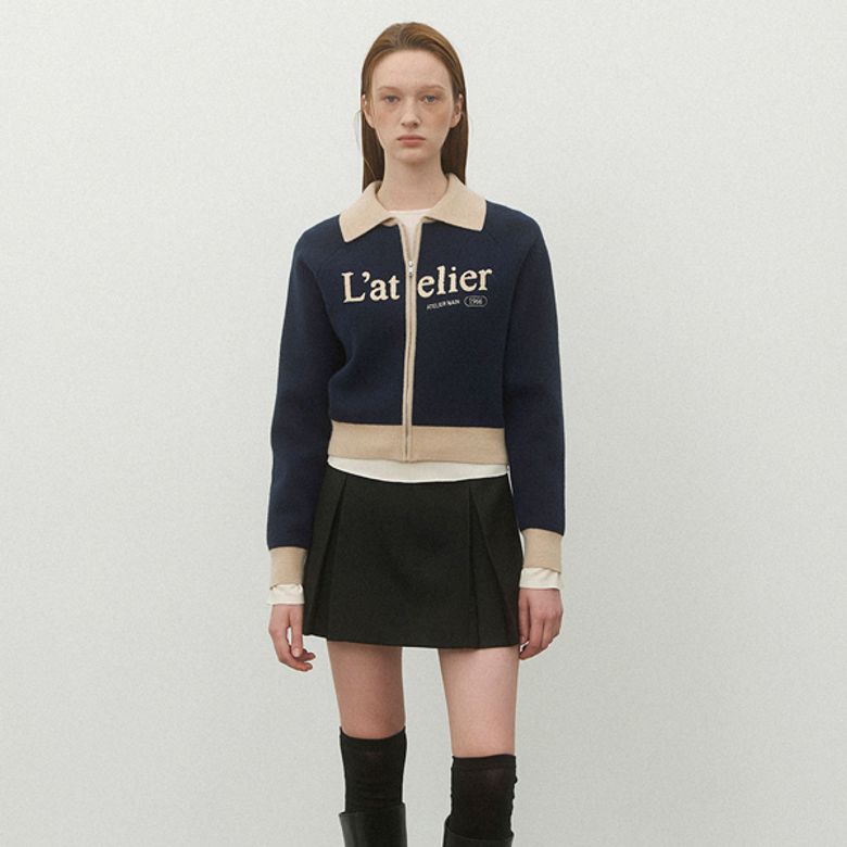 LETTERING KNIT CARDIGAN(CD-2136)