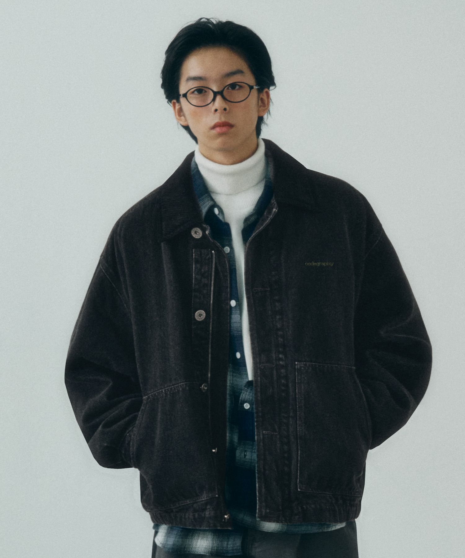 ☆関税込☆Codegraphy★Corduroy collar denim work jacket★ MUSINSA | Codegraphy Corduroy collar denim work jacket_black