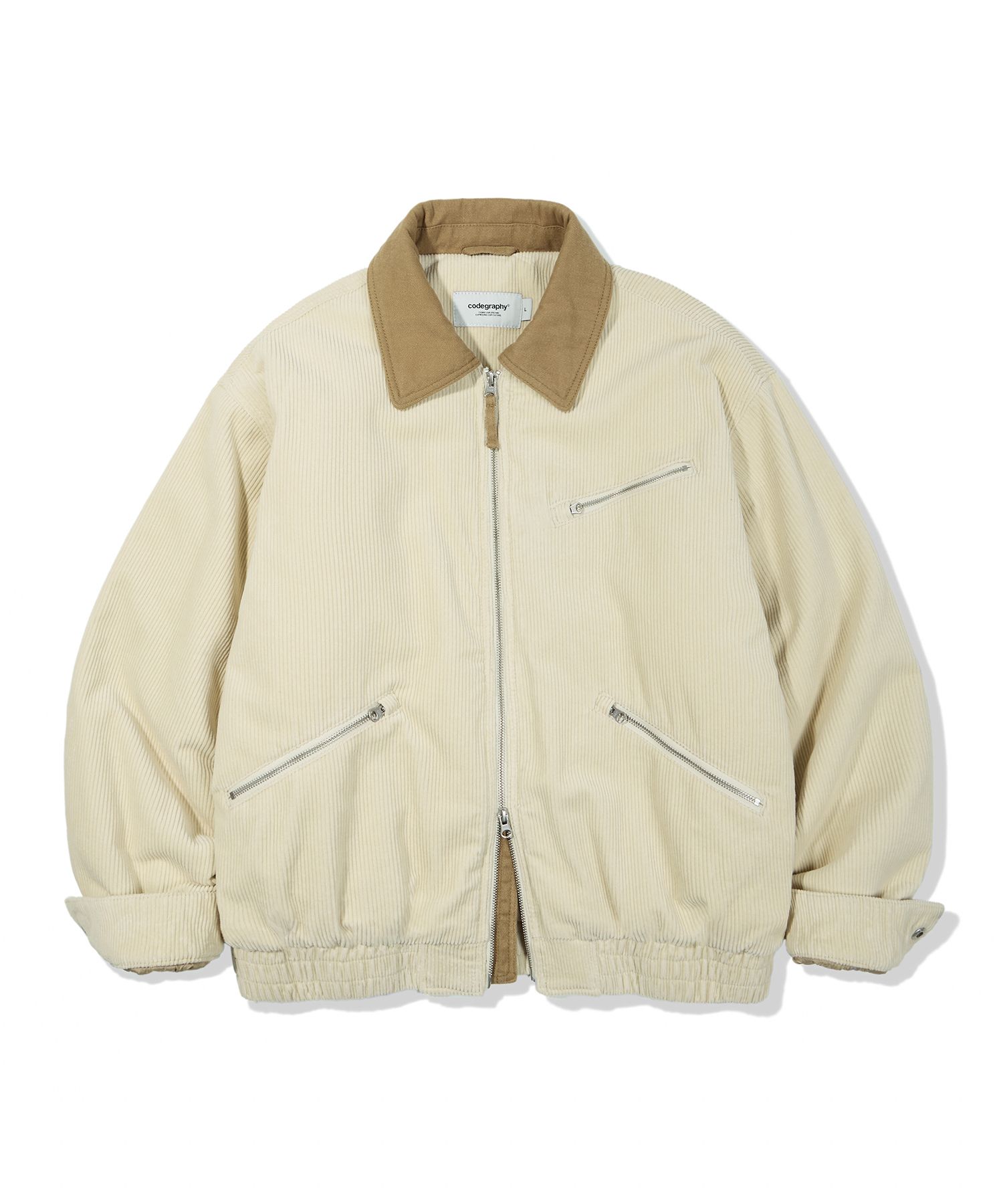 ★24-25FW新作★CODE GRAPHY★CORDUROY PADDED WORK JACKET MUSINSA | Codegraphy Corduroy padded work jacket_Beige