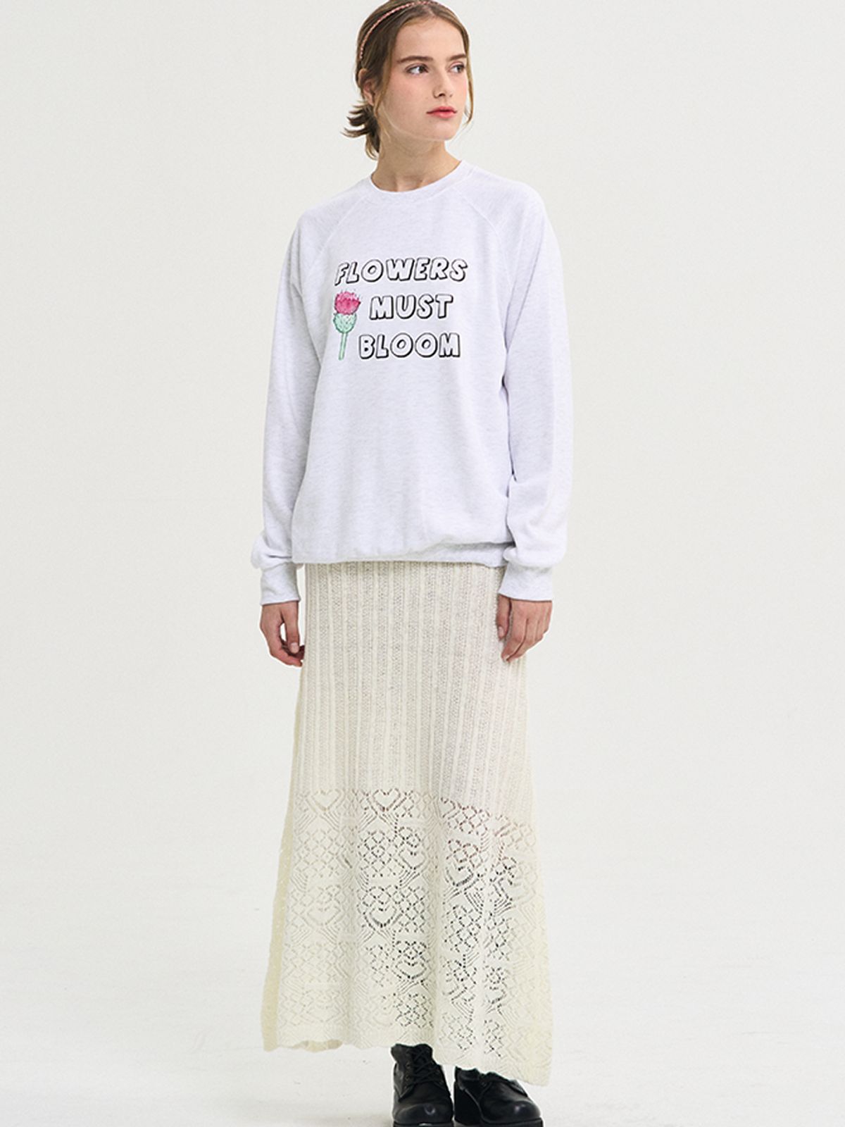 쏘리, 투 머치 러브(SORRY, TOO MUCH LOVE) Flowers Must Boom Sweatshirt_Melange