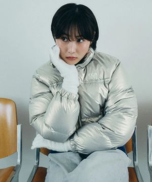 [24년Ver.] (우먼) RDS 글로시 덕다운 푸파 숏패딩_실버