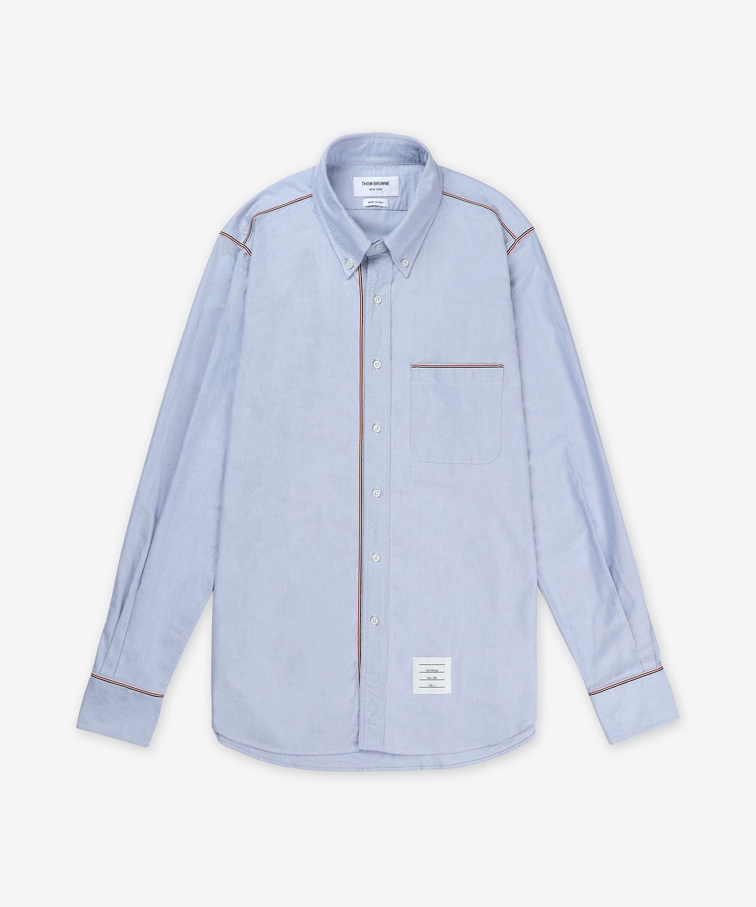 MUSINSA | THOM BROWNE Straight Fit Long Sleeve Oxford Shirt