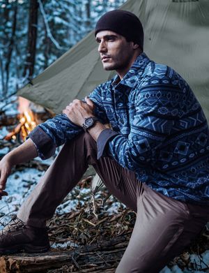 아웃도어 기모 체크 셔츠자켓