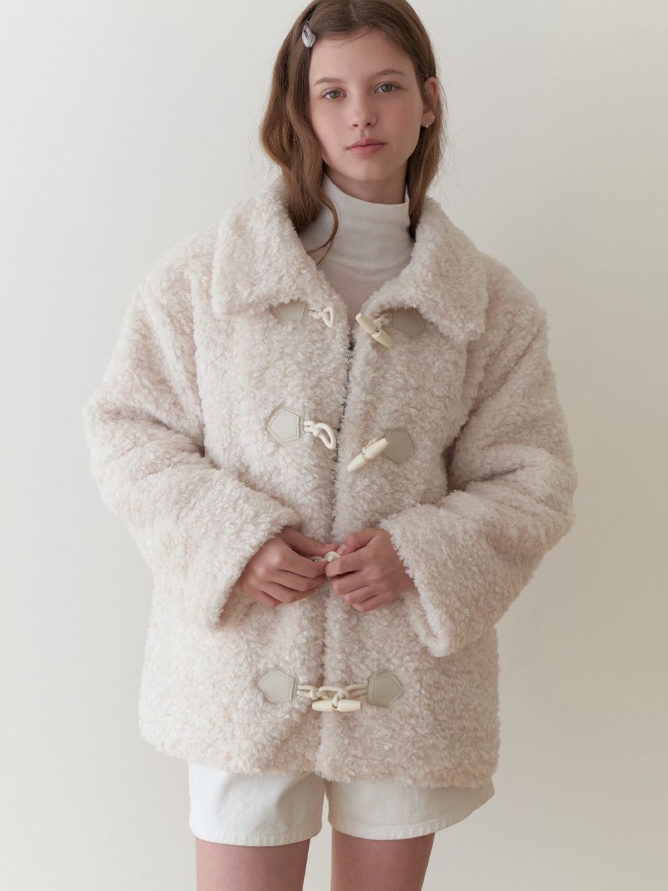 【RE_L】DUFFLE FUR HALF COAT MUSINSA | RE L Duffle fur half coat (cream)
