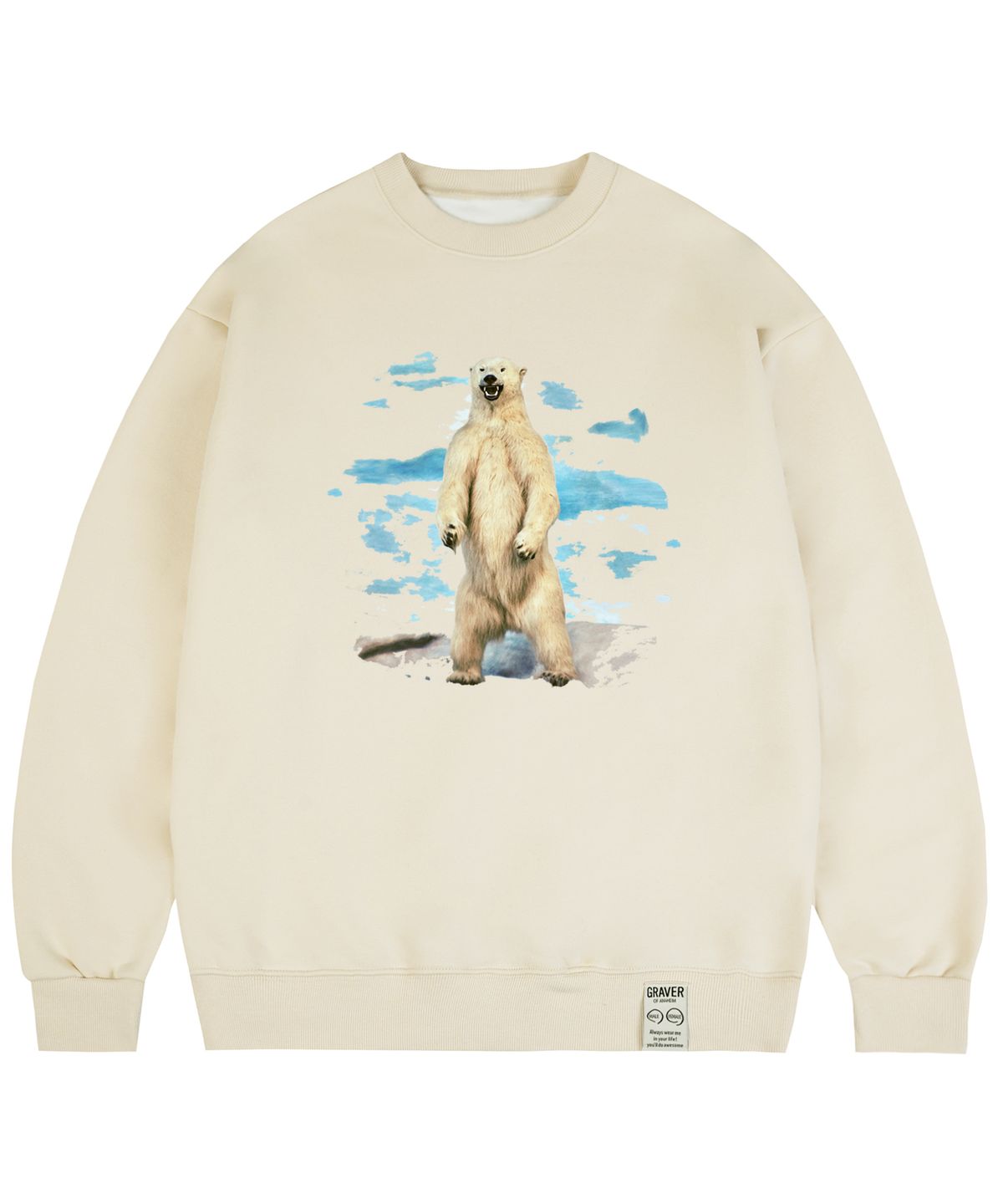 그레이버(GRAVER) [UNISEX]와일드 폴라 베어 맨투맨_크림