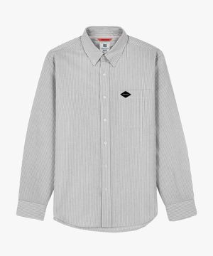 [블랙라벨] 클래식 코튼 옥스포드 버튼다운 셔츠 GEE245-101 챠콜 스트라이프