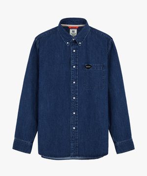 [블랙라벨] 클래식 데님 워싱 버튼다운 셔츠 GEE245-101 진청