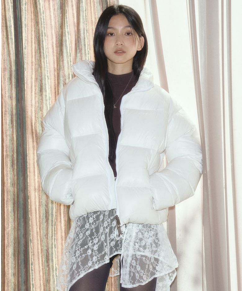 GLOSSY PUFFER JACKET WHITE