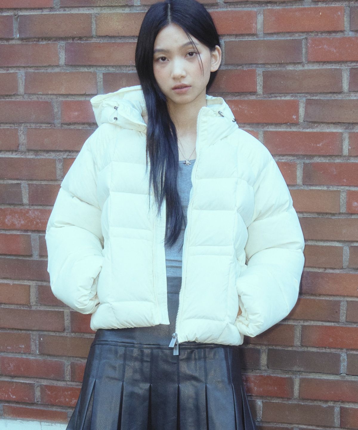 프렌다(PRENDA) RAGLAN PUFFER JACKET LEMON