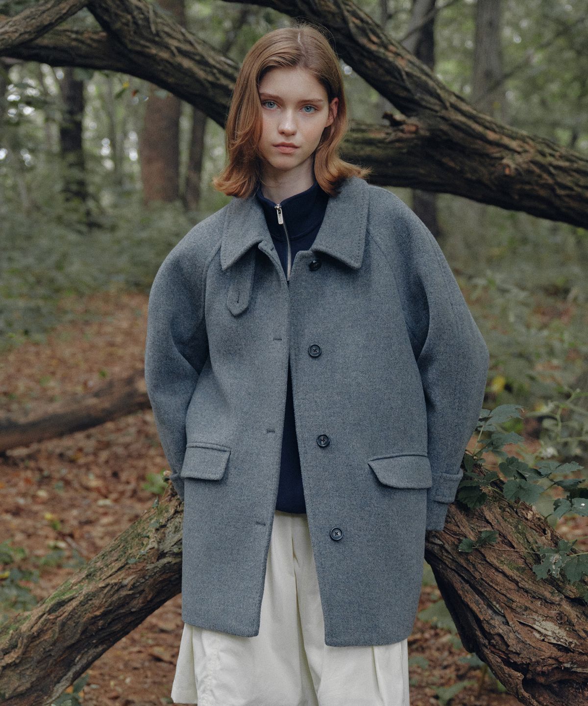튜드먼트(TTUDEMENT) [4COLORS] CLASSIC WOOL HALF COAT
