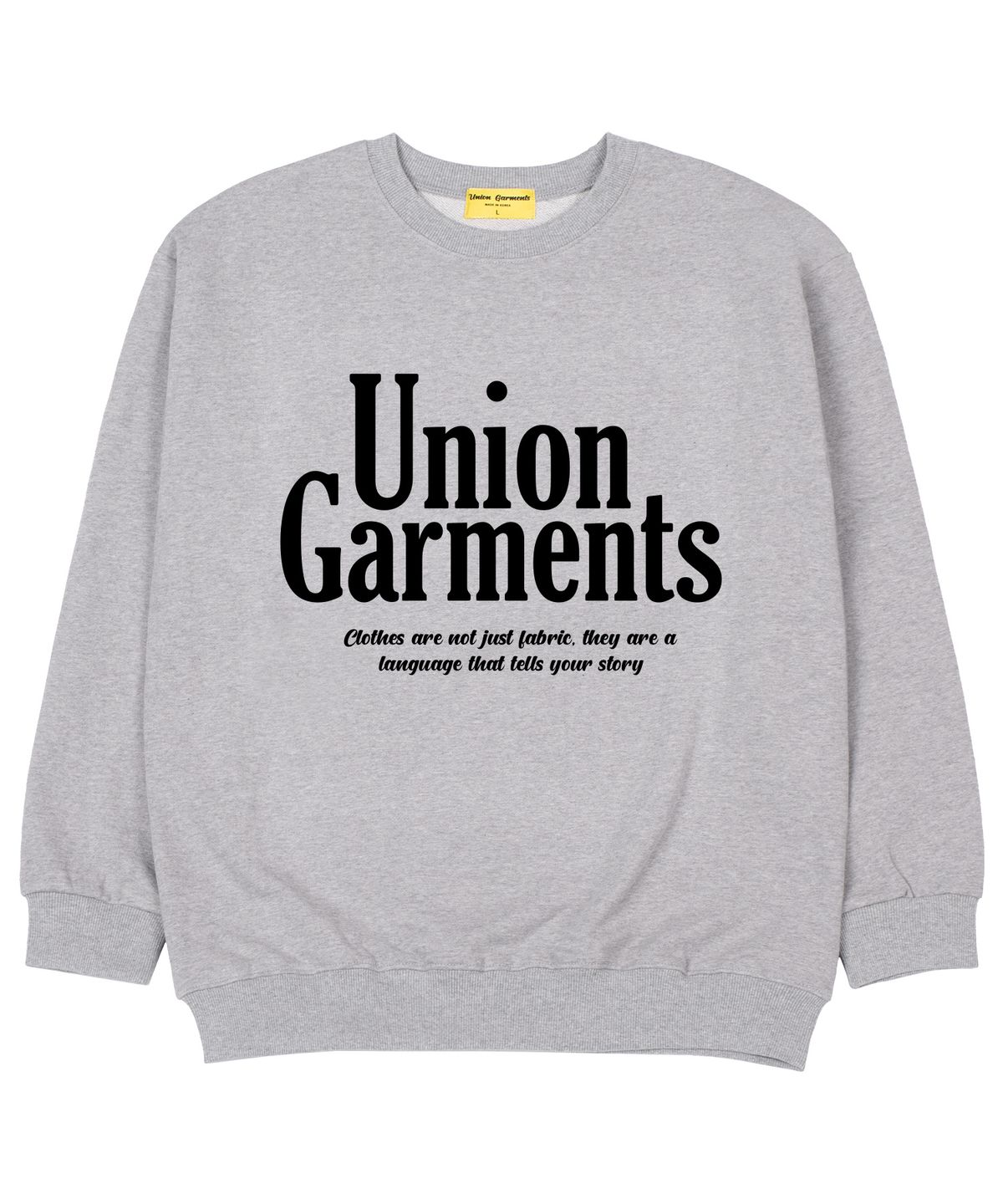 유니온가먼츠(UNION GARMENTS) UG포인트 쭈리 오버핏 맨투맨 티셔츠 그레이