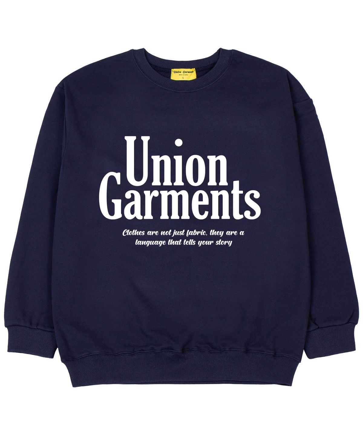 유니온가먼츠(UNION GARMENTS) UG포인트 쭈리 오버핏 맨투맨 티셔츠 네이비