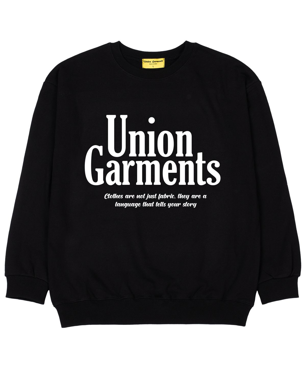 유니온가먼츠(UNION GARMENTS) UG포인트 쭈리 오버핏 맨투맨 티셔츠 블랙