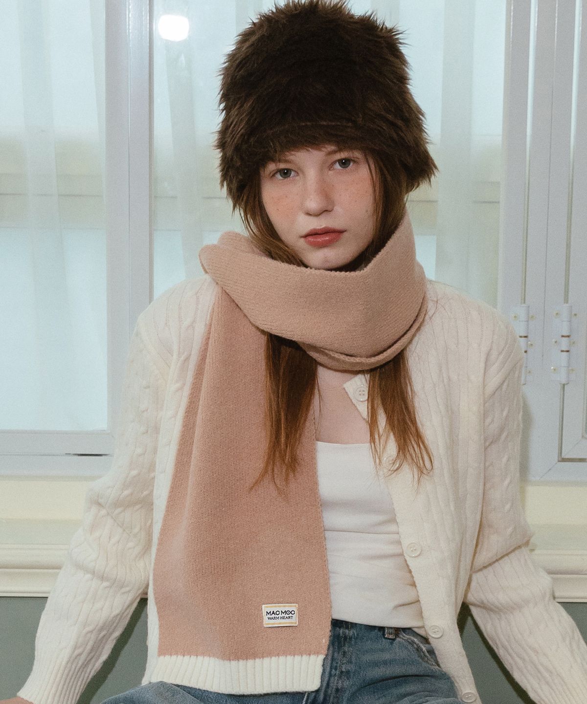 마크모크(MAC MOC) HUHU 5Color 배색 소프트 로고 머플러