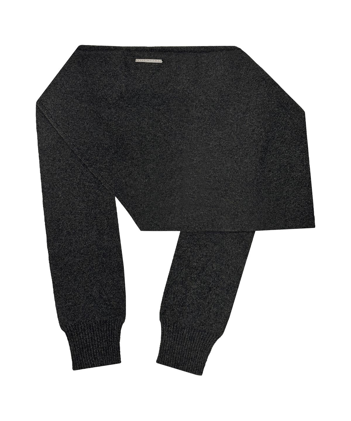 트리밍버드(TREEMINGBIRD) Cashmere Knit Layered Wrap [ Charcoal ]