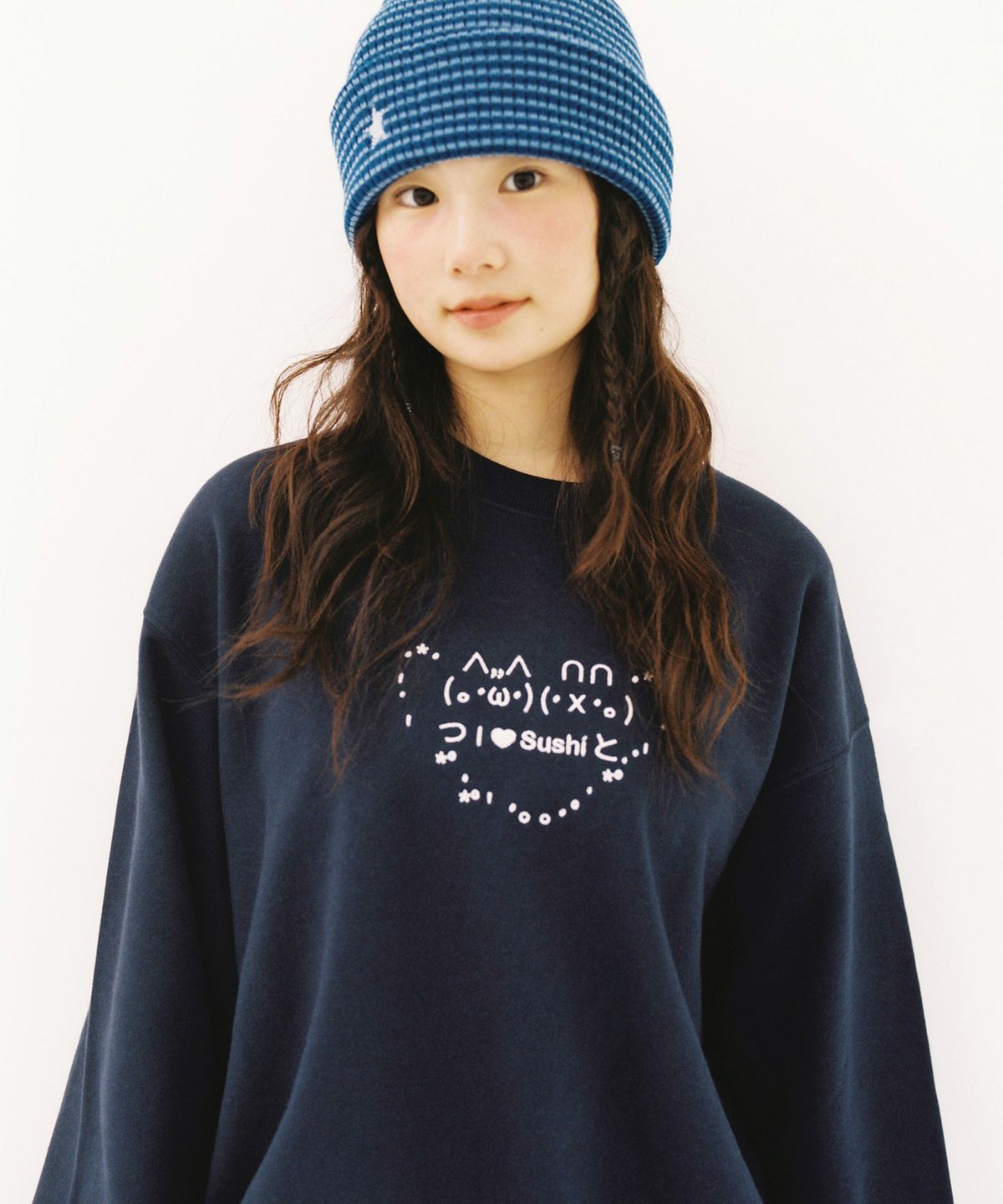 웹하우스(WEBHOUSE) 아이 러브 스시 크루넥 - 네이비